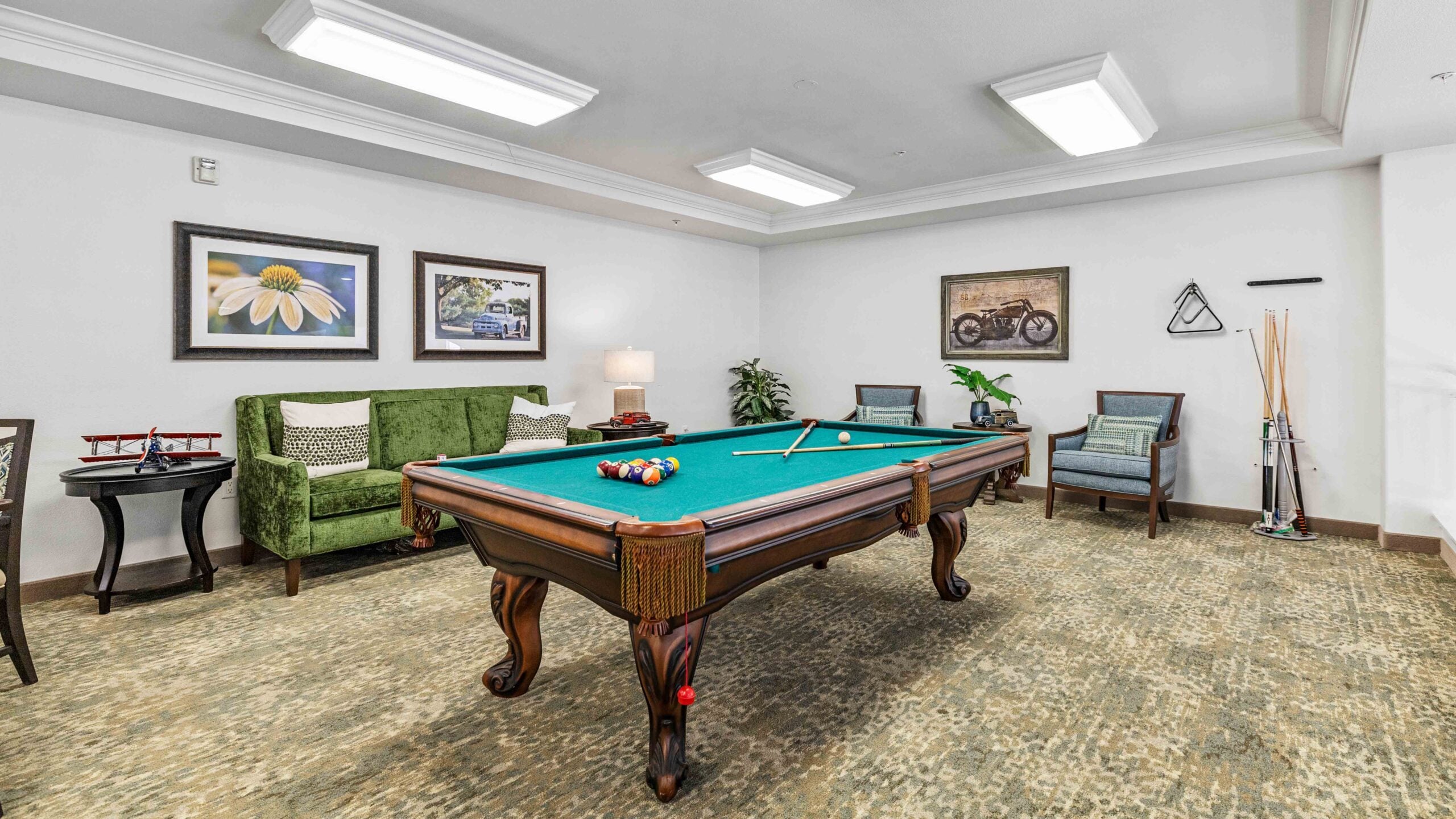The game room at Whispering Pines