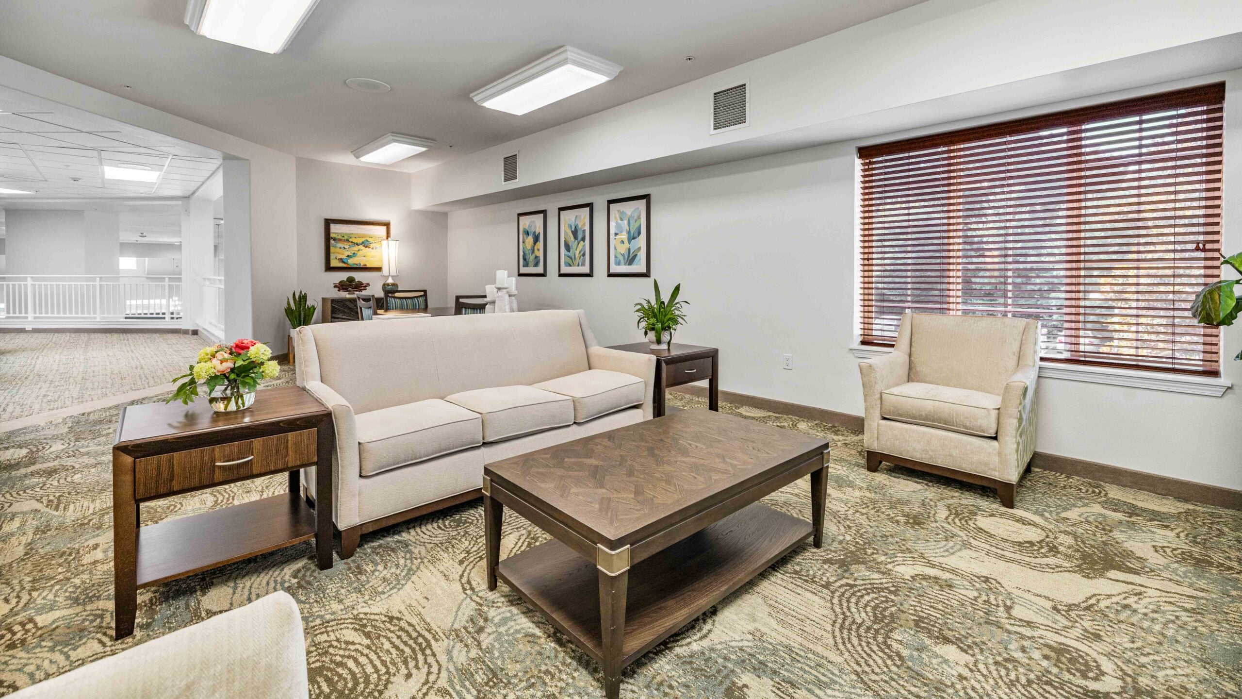 The TV lounge at Whispering Pines