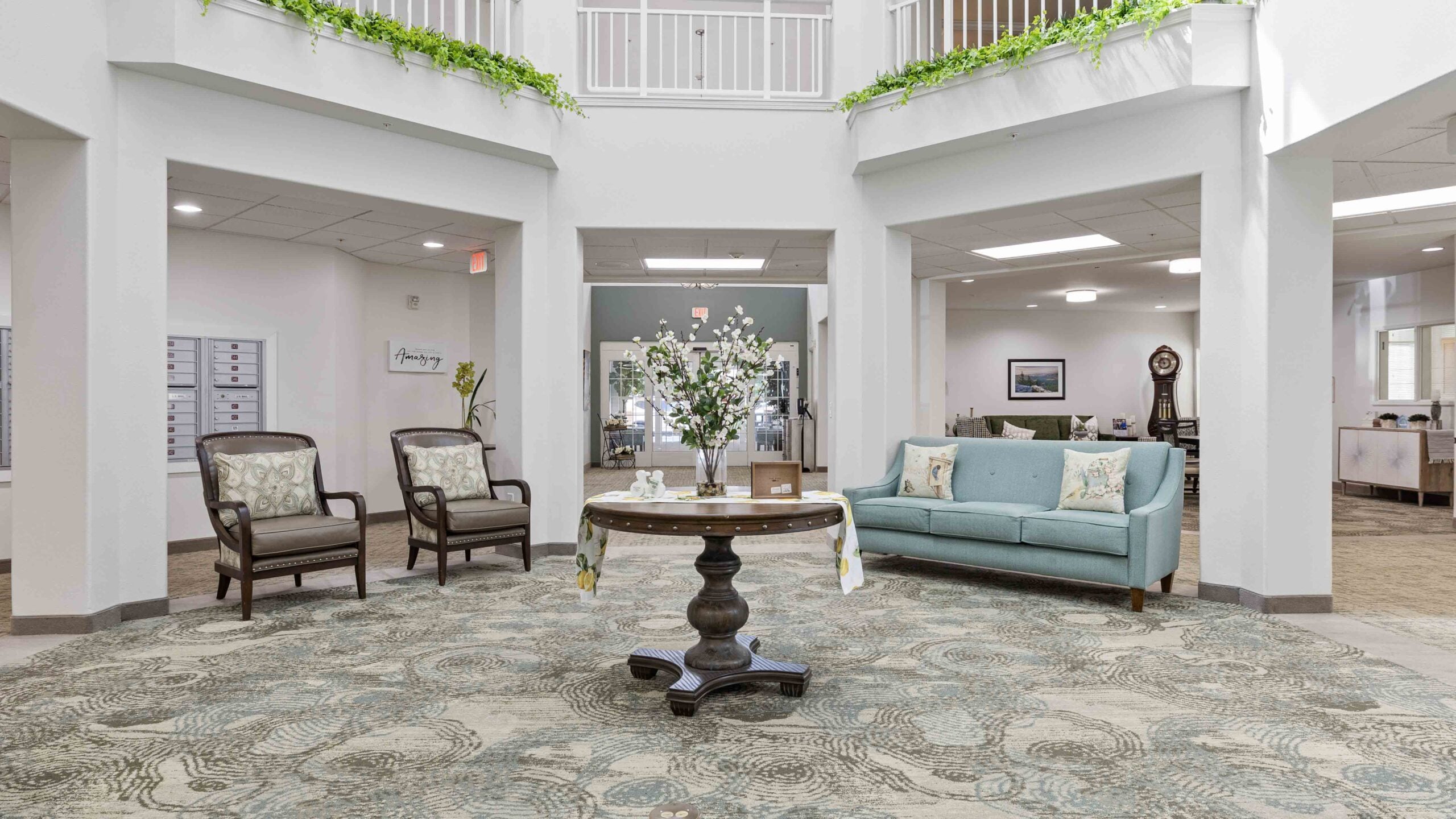 The atrium at Whispering Pines