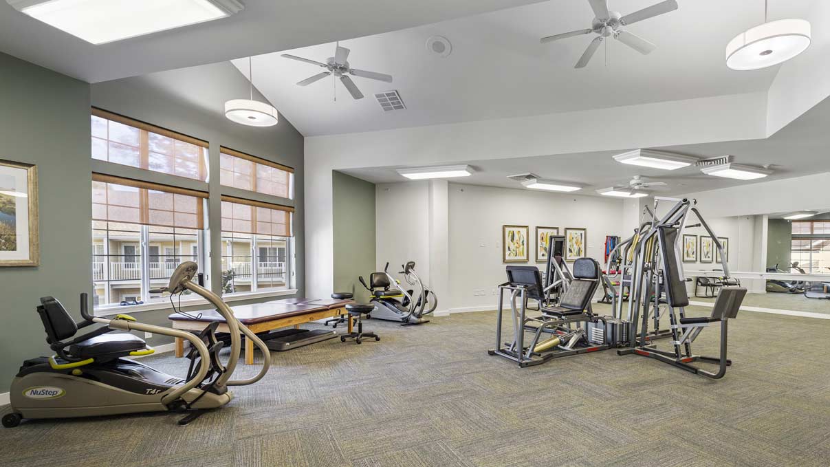 The fitness center at Whispering Pines