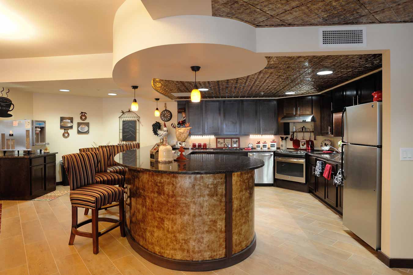 The kitchen at Whispering Pines
